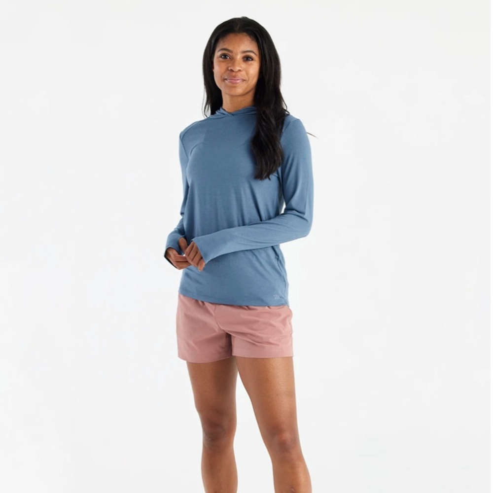 Free Fly Apparel Women's Bamboo Blue Long Sleeve Hoodie